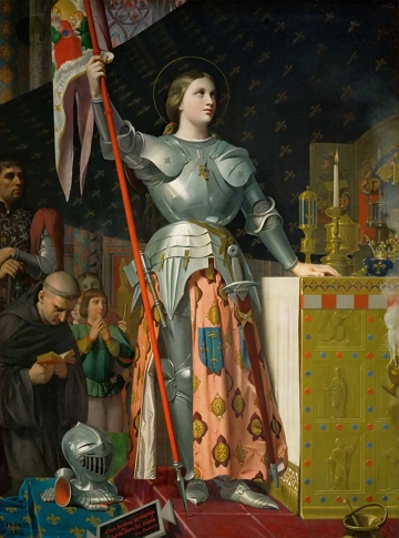 Joana d'Arc na coroa&ccedil;&atilde;o de Carlos VII, de Jean Auguste Dominique Ingres (1854)