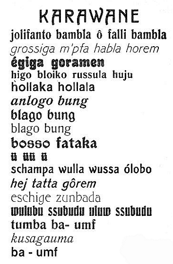Poema Karawane de Hugo Ball