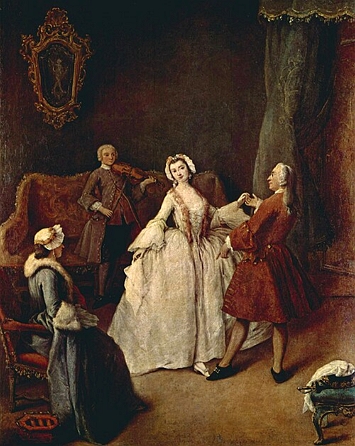 Pintura Lição de Dança de 1741 Pintura Lição de Dança de 1741