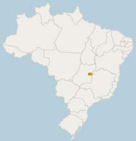 Mapa do Brasil mostrando a localização do Distrito Federal