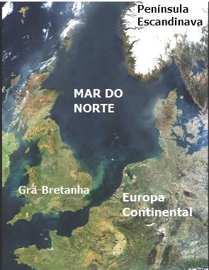 Mapa da Escandinávia, Países Bálticos e Grã Bretanha