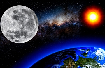 Ilustra&ccedil;&atilde;o da Lua e Sol