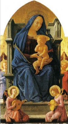 Pintura retratando a virgem Maria com Jesus no colo