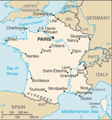 Mapa da Fran&ccedil;a