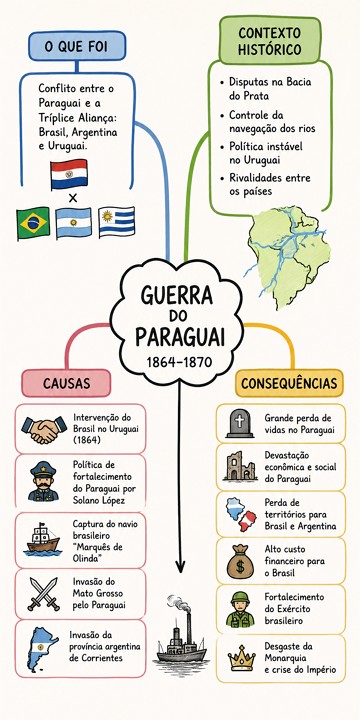 Mapa mental sobre a Guerra do Paraguai Mapa mental sobre a Guerra do Paraguai