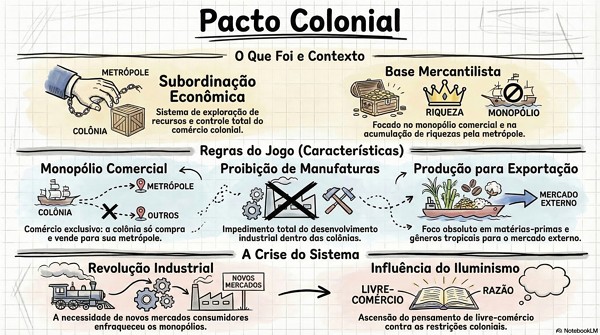 Pacto Colonial Mapa Mental com resumo sobre o Pacto Colonial com exemplos
