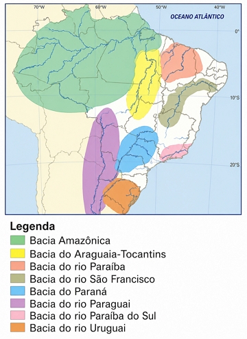 Mapa das Bacias Hidrográficas do Brasil Mapa das principais Bacias Hidrográficas do Brasil (fonte: Ministério dos Transportes - Governo Federal)