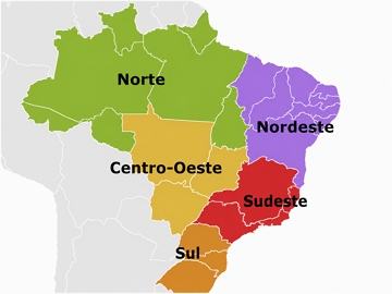 Mapa das Regiões do Brasil Mapa das regiões do Brasil