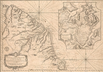 Mapa da Guiana Francesa do s&eacute;culo XVIII