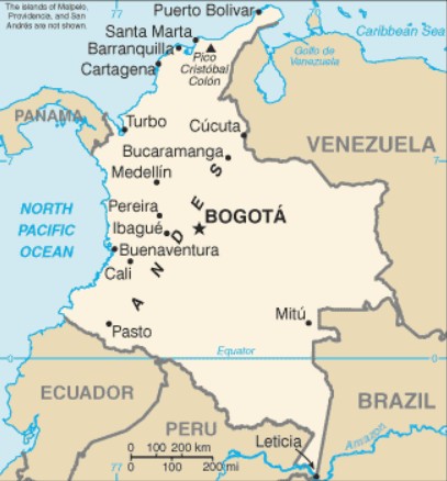 mapa da colômbia