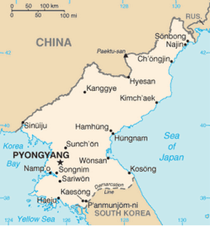   Mapa da Coreia do Norte