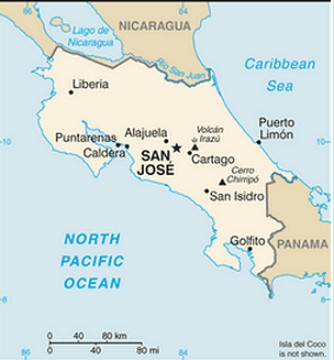 Mapa da Costa Rica