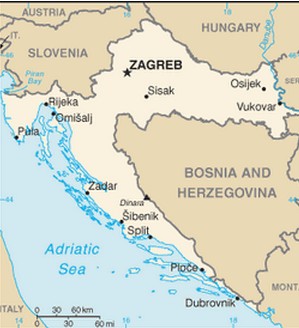   Mapa da Croácia