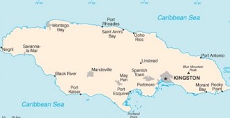 Mapa da Jamaica