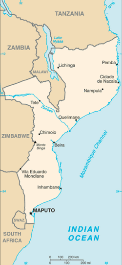 mapa de moçambique