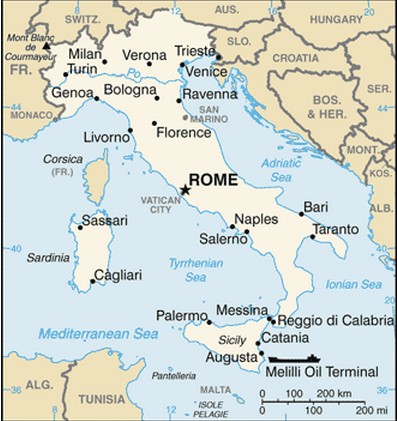 mapa da Itália