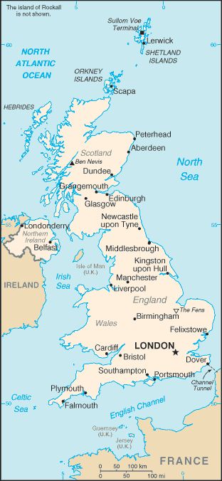 Mapa do Reino Unido