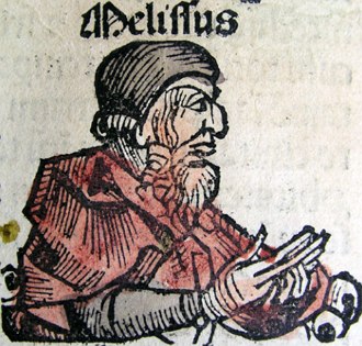 Ilustração representando o filósofo Melisso de Samos