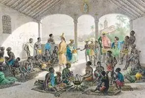 Pintura de um Mercado de escravos