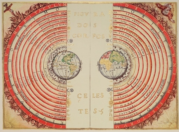 Modelo geocêntrico de Ptolomeu, num mapa do cosmógrafo e cartógrafo Bartolomeu Velho, de 1568 Modelo geocêntrico de Ptolomeu, num mapa do cosmógrafo e cartógrafo português Bartolomeu Velho, de 1568