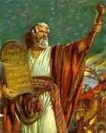 Moisés com a tábua dos dez mandamentos