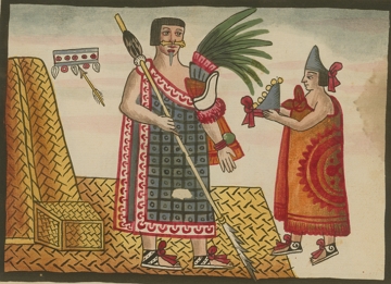 Montezuma I Pintura mostrando a coroação do rei asteca Montezuma I