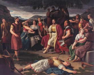 Morte de Baldur Pintura mostrando o mito de Baldur no momento de sua morte