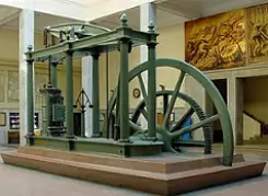 Motor a vapor da época da Revolução Industrial
