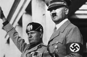 Foto de Benito Mussolini ao lado de Adolf Hitler