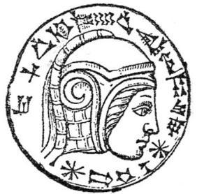 Reprodução de uma moeda com a face de Nabucodonosor II