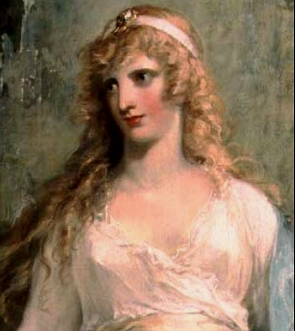 Pintura de uma mulher loira representando a ninfa grega Calipso