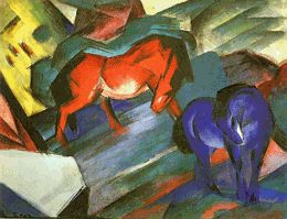 Vermelho e azul, obra de Franz Marc