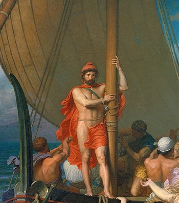Odisseu Pintura mostrando Odisseu amarrado no mastro do navio