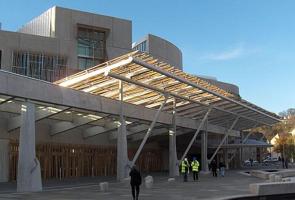 Parte externa do Parlamento Escocês
