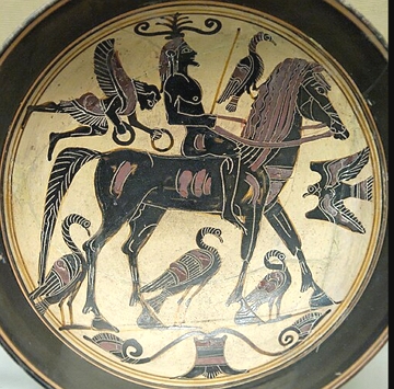 Esparcíata Pintura grega mostrando um esparcíata em seu cavalo