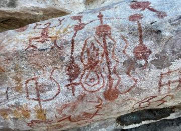 Pintura rupestre pré-histórica brasileira Pinturas rupestres em sítio arqueológico de Monte Alegre (Pará)