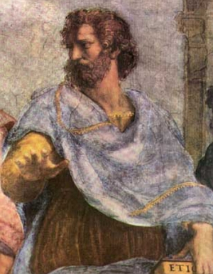 Pintura retratando o filósofo grego Aristóteles
