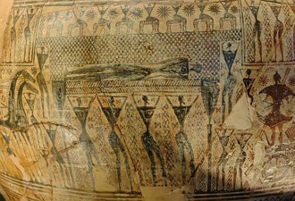 Pintura em um vaso grego do início do período Arcaico