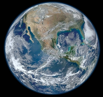 planeta Terra visto do espaço Imagem do planeta Terra visto do espaço