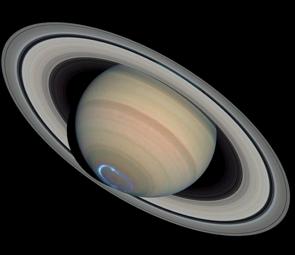 Imagem do planeta Saturno com seus anéis.