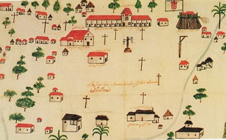 Ilustração de planta da cidade de Fortaleza em 1726 Ilustração de planta da cidade de Fortaleza em 1726