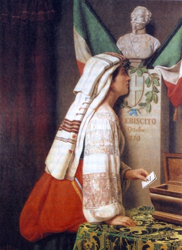 Ilustração sobre o Plebiscito de Roma em 1870 Ilustração sobre o Plebiscito de Roma em 1870