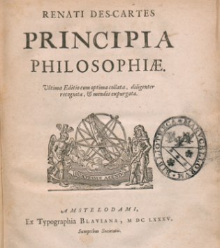 Capa da obra Princípios da Filosofia de René Descartes