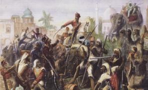 Pintura retratando a rebelião indiana de 1857