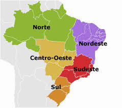 Mapa das regiões do Brasil