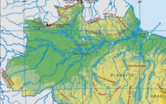 relevo da região Norte do Brasil Mapa mostrando o relevo da região Norte do Brasil