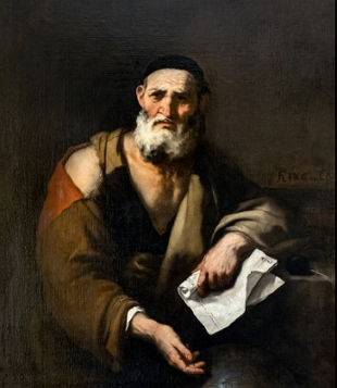 Retrato pintado do filósofo Leucipo