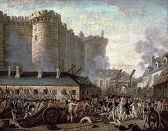 Queda da Bastilha (1789) no início da Revolução Francesa: um dos principais momentos da História da França.