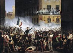 Pintura sobre a Revolução de Julho de 1830 na França