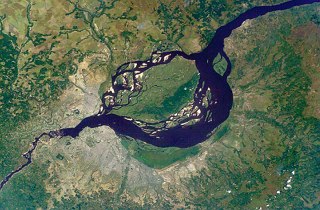 Imagem aérea do rio Congo